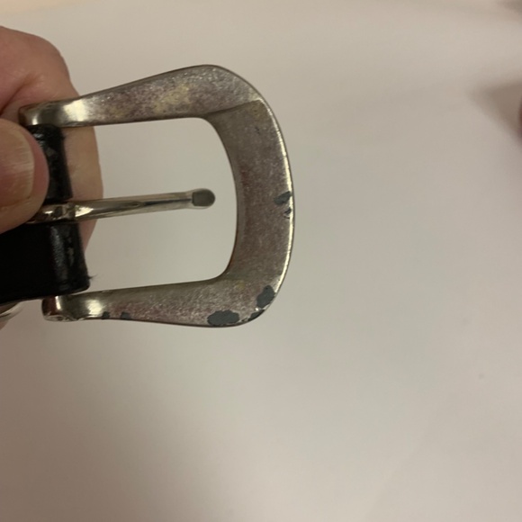 Brown Belt Leather Embroidered Beige Floral Hippie Boho Retro SZ L/XL - Picture 9 of 10